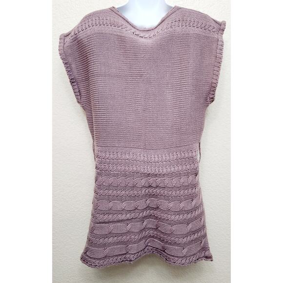 Bamboo Traders Dusty Mauve Sleeveless Boat Neck Sweater Large Tight Knit Soft - Picture 3 of 4